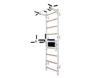Black stall bar for home with pull-up bar and dip station  BenchK 722W