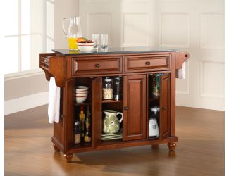Cambridge Black Granite Top Kitchen Island (Cherry)