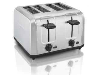 Brushed Stainless Steel 4-Slice Toaster w/ Extra Wide Slots