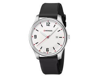 City Active Large, White dial and black silicone strap