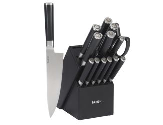 BWB 15 pc Cutlery Set with Black Rubber Wood Block