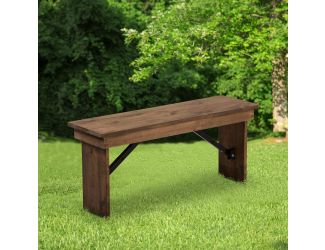 40" x 12" Antique Rustic Solid Pine Folding Farm Bench