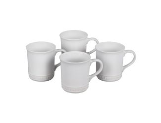 Set of 4 Stoneware Mugs White