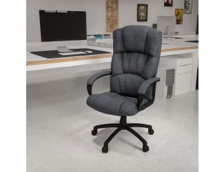 High Back Gray Fabric Adjustable Executive Swivel Office Chair with Arms