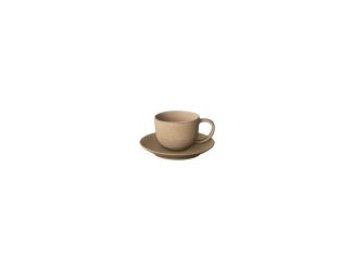 KUMI Stoneware Coffee Cups With Saucers - Set of 2