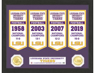 Louisiana State University Tigers National Champions Banner Collection Photo Mint