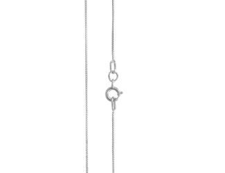 PARIKHS 18" Box chain Necklace (Mini) in 10K White gold.