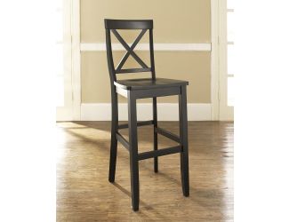 X-Back Bar Stool (Black) w/ 30" Seat Height.(PAIRS)