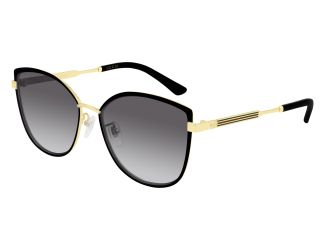 Women's Metal Cat Eye Sunglasses - Black/Gold