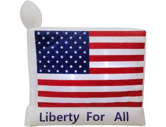 6-Ft. Wide American Flag - Liberty for All, Outdoor Blow-Up Inflatable with Lights