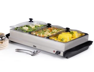 7.5qt Stainless Steel Triple Buffet Server/Warming Plate
