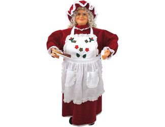 3-Ft. Music and Motion Baking Mrs. Claus with Baking Apron and Cookies, Christmas Animatronic