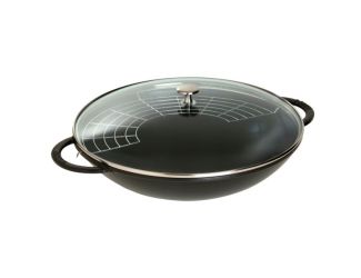 6qt Cast Iron Wok Matte Black