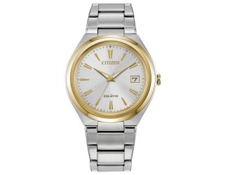 Ladies' Corporate Exclusive Eco-Drive Two-Tone SS Watch Silver Dial