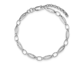White Ice Sterling Silver RH Plated White Ice .03ct Dia. Fancy 7" Bracelet