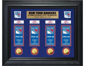 New York Rangers 4-Time Stanley Cup Champions Deluxe Gold Coin & Banner Collection