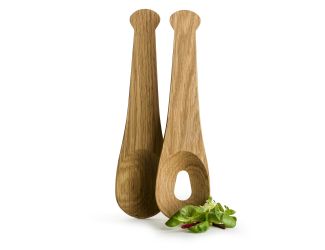 Nature Salad Server, Set of 2, Oak