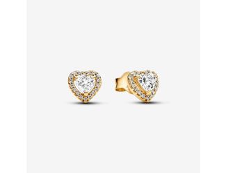 Sparkling Elevated Heart Stud Earrings