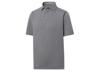 Solid Lisle Traditional Fit Polo-Heather Charcoal-2X