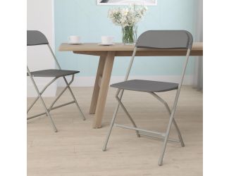 Folding Chair - Grey Plastic  650LB Weight Capacity - Event Chair