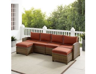 Bradenton 4Pc Wicker Outdoor Sectional Patio Furniture Set
