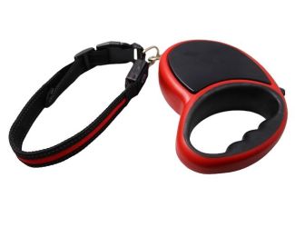 23' Heavy Duty Retractable Dog Leash with Rechargeable Lighted Collar