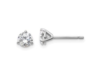 14K White Gold Lab Grown Diamond 3/4ctw 3 Prong Earrings