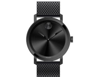 40mm - Bold Gents Black IP Case and Mesh Bracelet - (Black Sunray Dial)