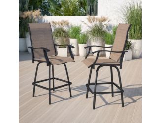 Outdoor Stool - 30 inch Patio Bar Stool / Garden Chair, Red(Set of 2)