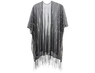 Solid Fringe and Stripe Holograms Kimono
