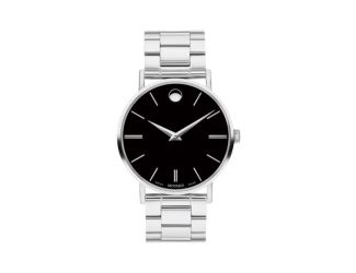 Mens Corporate Exclusive Silver-Tone Stainless Steel Watch Black Dial
