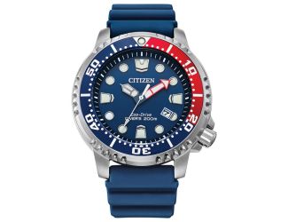 Men's Promaster Eco-Drive Dive Watch, Blue Polyurethane Strap with Blue dial