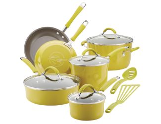 Cucina 12pc Porcelain Cookware Set Lemongrass Green