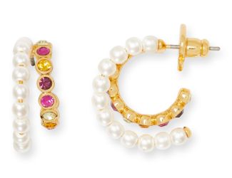 Pearl Caviar Double Huggies - Cream Multi