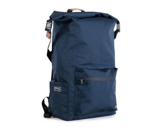 PKG Dawson 28L Recycled Roll-top Backpack in Navy/Tan