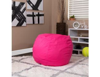 Small Solid Hot Pink Refillable Bean Bag Chair for Kids and Teens