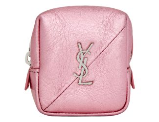 Saint Laurent Jamie YSL Keyring Cube Pink Leather