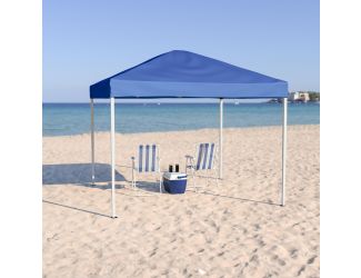 10'x10' Blue Weather Resistant Easy Up Event Straight Leg Instant Canopy Tent