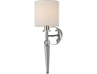 Merritt Wall Sconce with Crystal Accents and Round Lampshade for Hardwire Installation Only, Shiny C