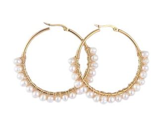 Freshwater Pearl Hoop Earrings