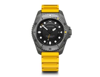 Dive Pro 43mm, Grey Titanium Case, Grey Titanium Bezel, Black Dial, Yellow Rubber Strap