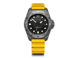 Dive Pro 43mm, Grey Titanium Case, Grey Titanium Bezel, Black Dial, Yellow Rubber Strap