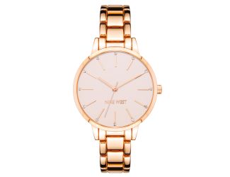 Women's Crystal Accented Rose Gold Bracelet Watch