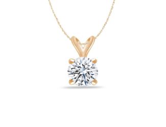 Bright White Round Lab Grown Diamond Pendant in 14K Yellow Gold 0.15ct, Color-FG, Clarity-VS SI