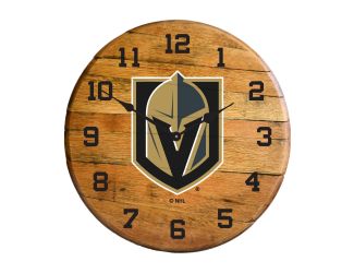 Golden Knights Oak Barrel Clock