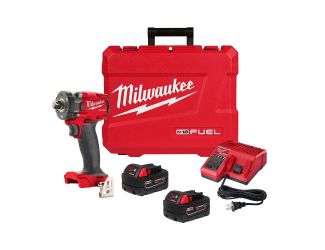 M18 FUEL 1/2" Compact Impact Wrench w/ Pin Detent Kit & 2 Resistant Batteries