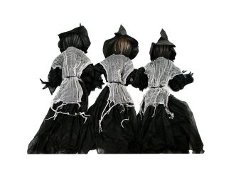 Light-Up Witch Trio on Stakes, Outdoor Halloween Lawn Decoration