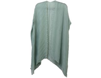 Pleated Kimono with Pearl Trim