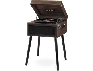 Victrola Bluetooth Record Player Stand with 3-Speed Turntable-Espresso