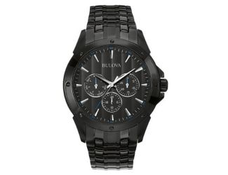 Bulova Men's Classic Collection Black IP SS Black Dial Watch